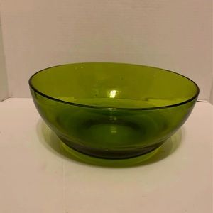 Large mid-century Green Glass Bowl